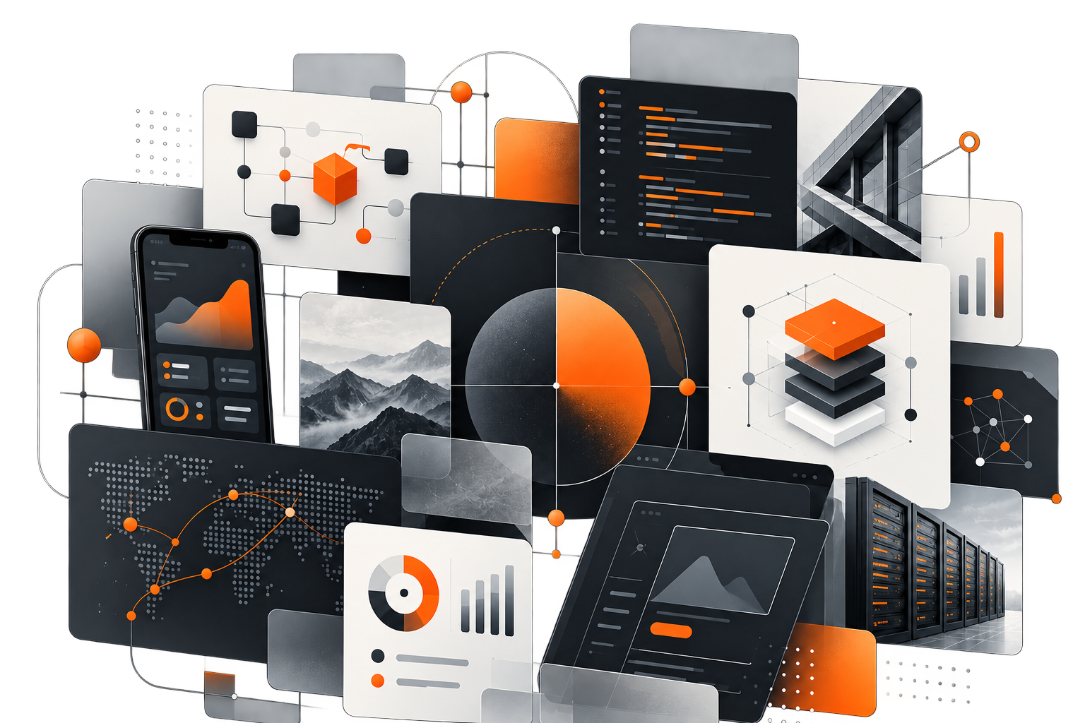Collage of selected apps, platforms, and experiments